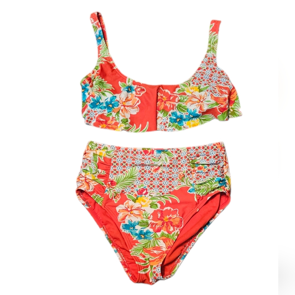 The Bikini Lab Women's Floral Two Piece Bikini Set Size M